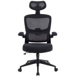 Woxter Silla Gaming Ergonómica Ergo Negro con Reposacabezas Ajustable y Reposabrazos Abatibles, Malla Transpirable - GM26-107